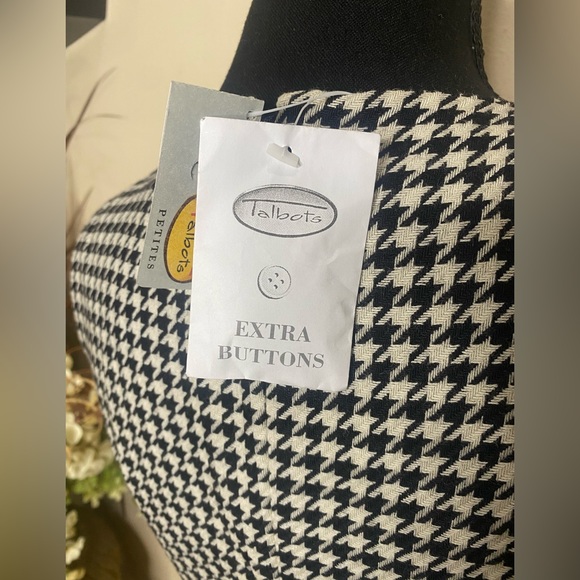 Talbots Petites Houndstooth Sleeveless Dress Size 2P - Picture 6 of 9